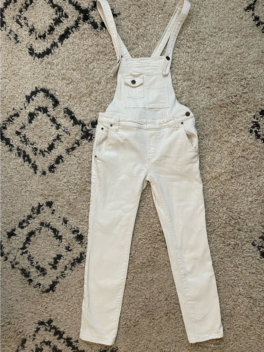 Free People Denim off white overalls